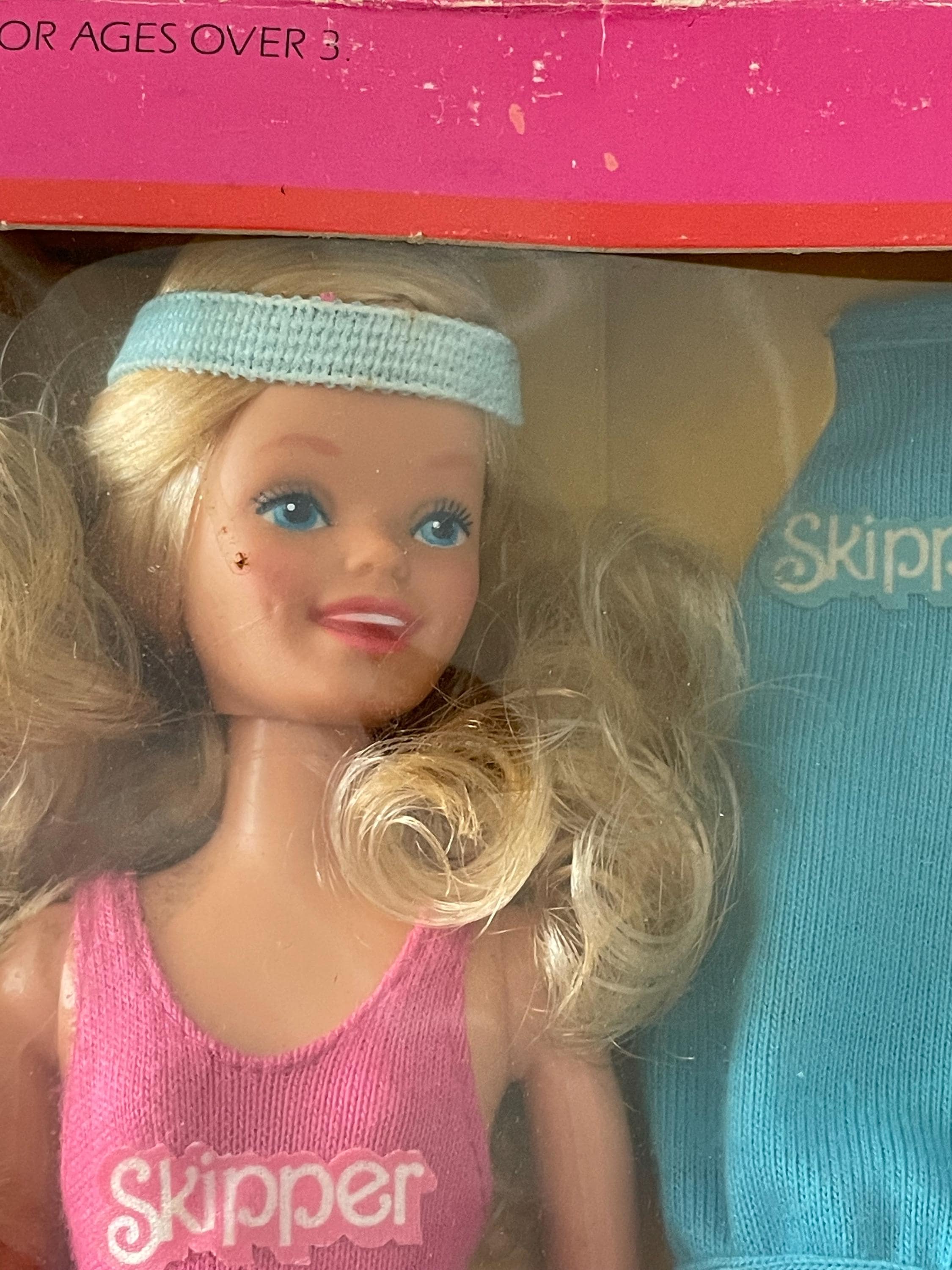 Vintage 1984 Hot Stuff Skipper Doll in Pink Box Hot Colors Mix and Match Outfits