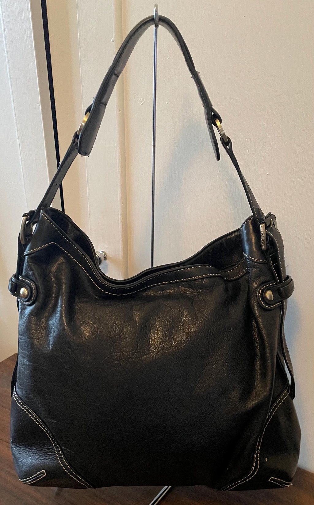 Vintage Genuine Black Leather Michael Kors Purse Shoulder Bag Top Handle