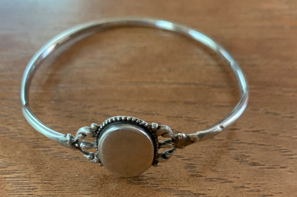 Edwardian Antique Sterling Silver Monogram Initial Bracelet