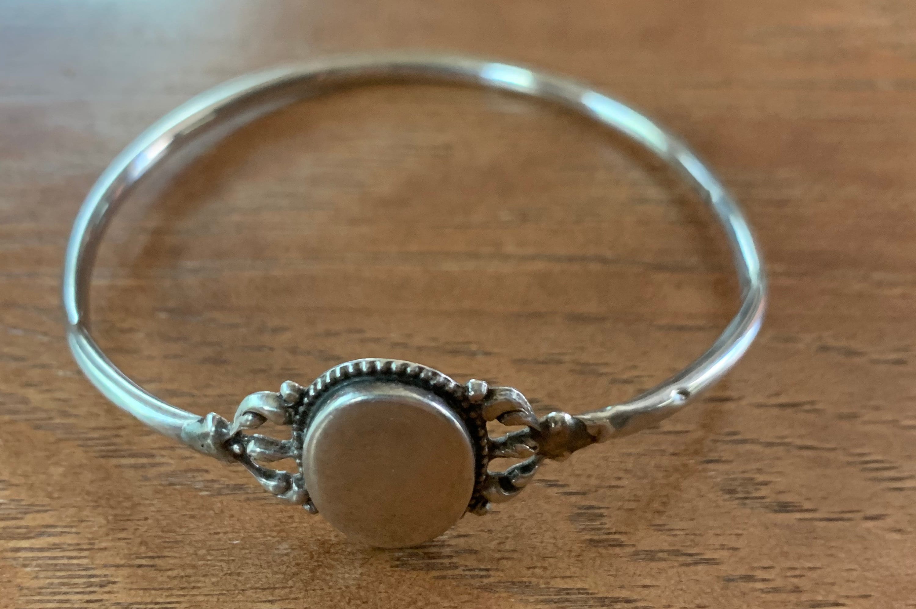 Edwardian Antique Sterling Silver Monogram Initial Bracelet