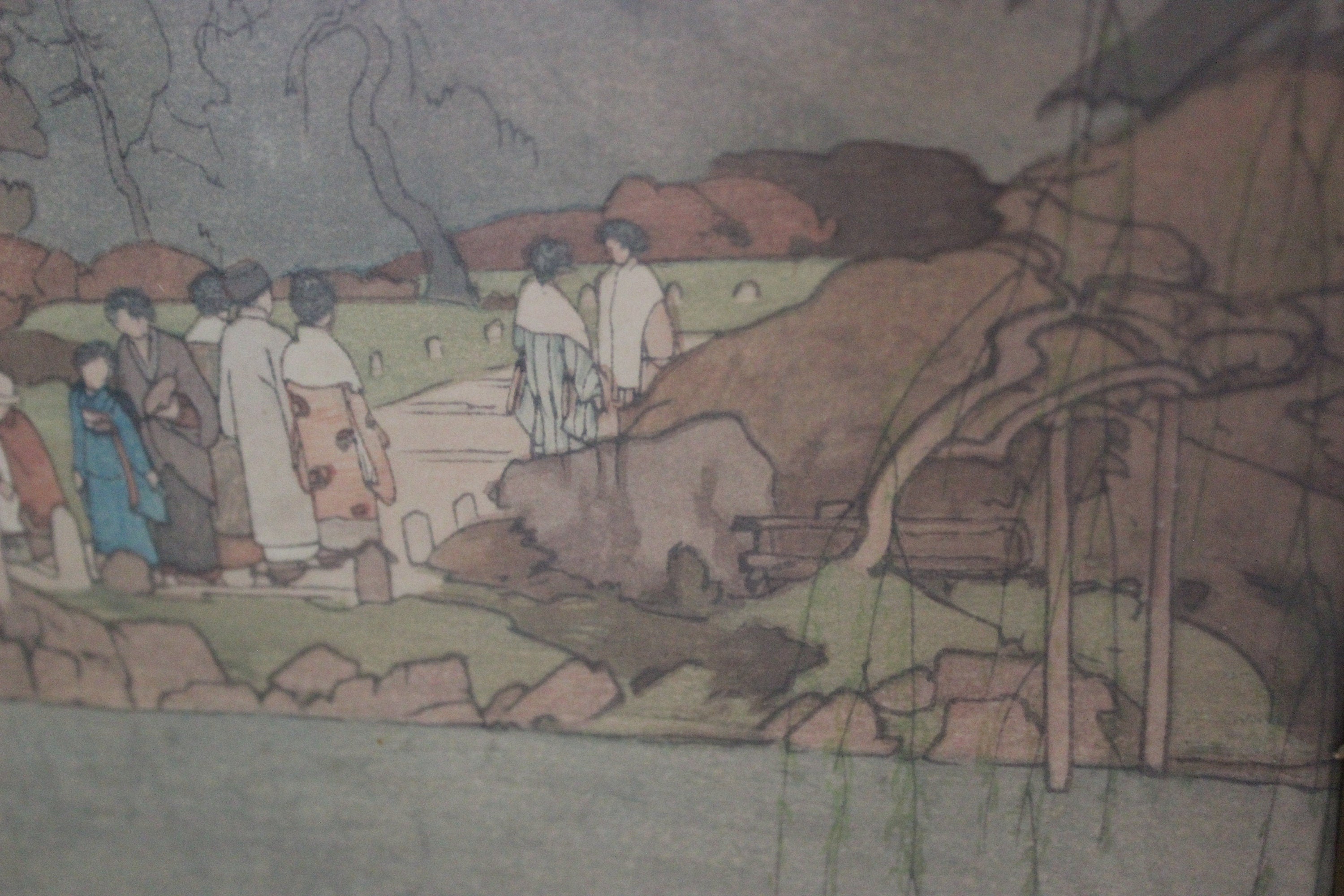 Rare Find Yoshida, Hiroshi (1876-1950) Maruyama Park in Kyoto Picture Japanese Artwork
