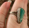 Beautiful Vintage Native American Pawn Silver Blue Green Turquoise Ring Size 7