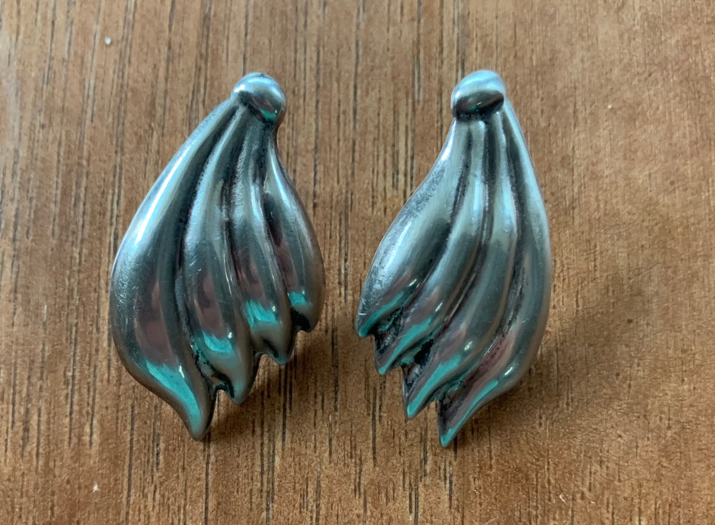 Large Mexican Taxco Sterling Silver Earrings