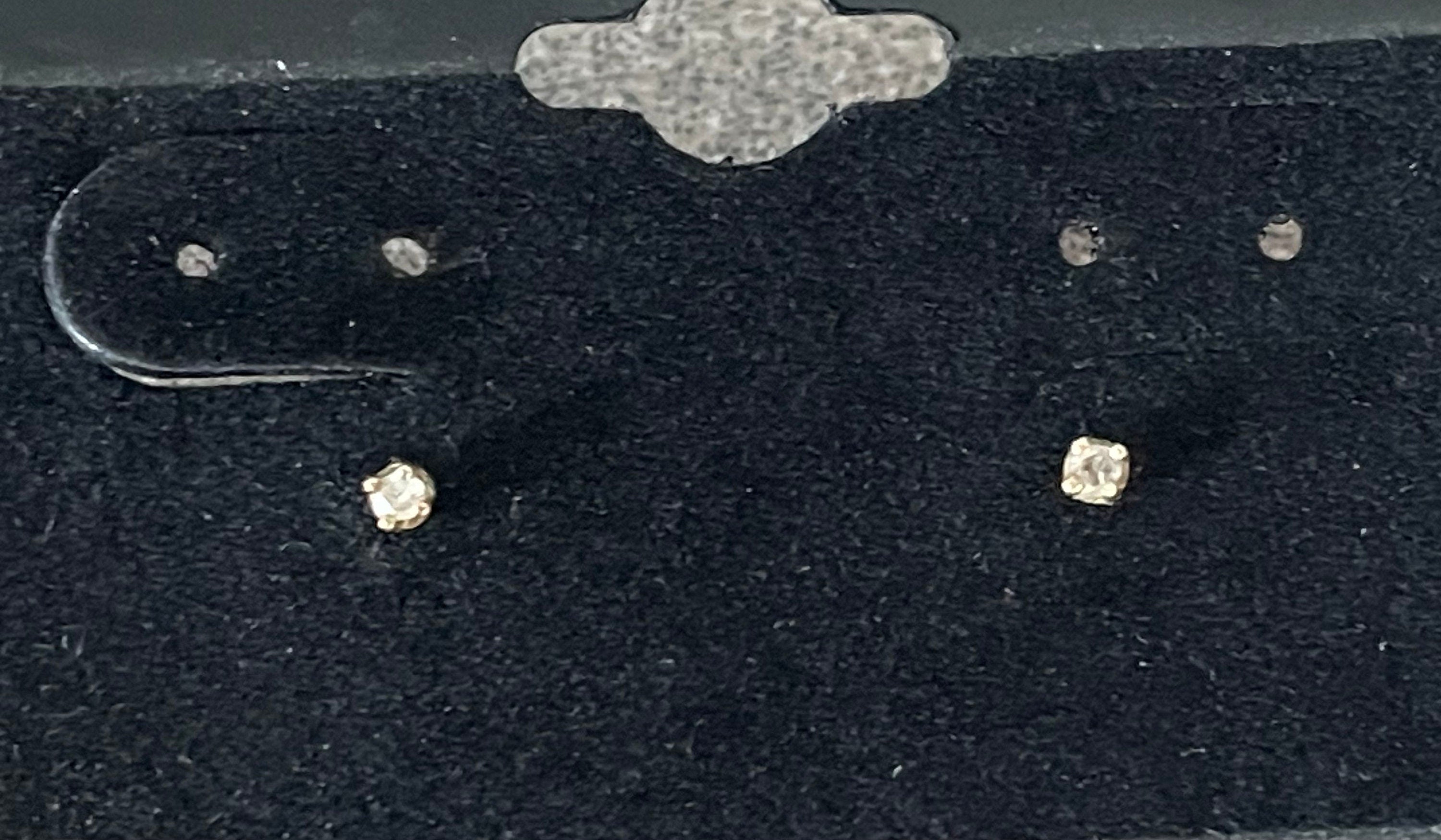 Petite Delicate 2mm Genuine Diamond 14k Gold Post Earrings