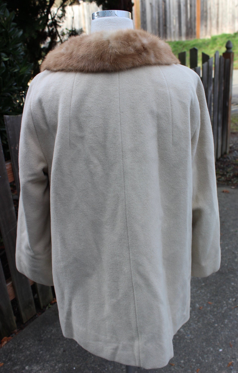 Luxurious Fur Fibers and Wool Swing Coat with Mink Collar J.L Hudson Company