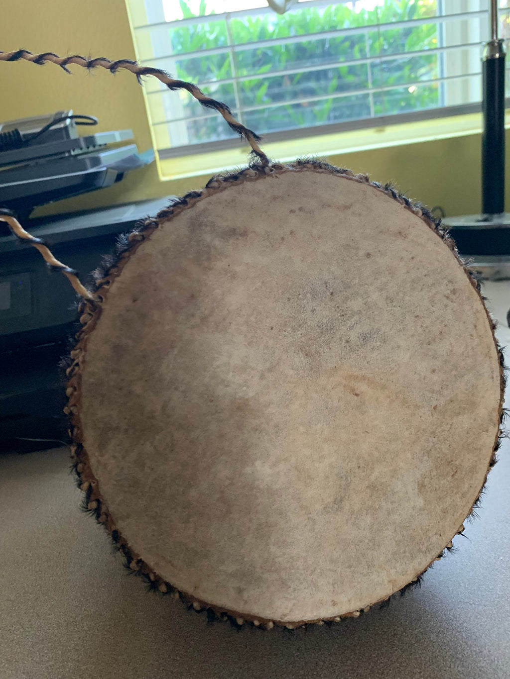 Small 9 1/4" Vintage Handmade Cowhide Djembe Drum