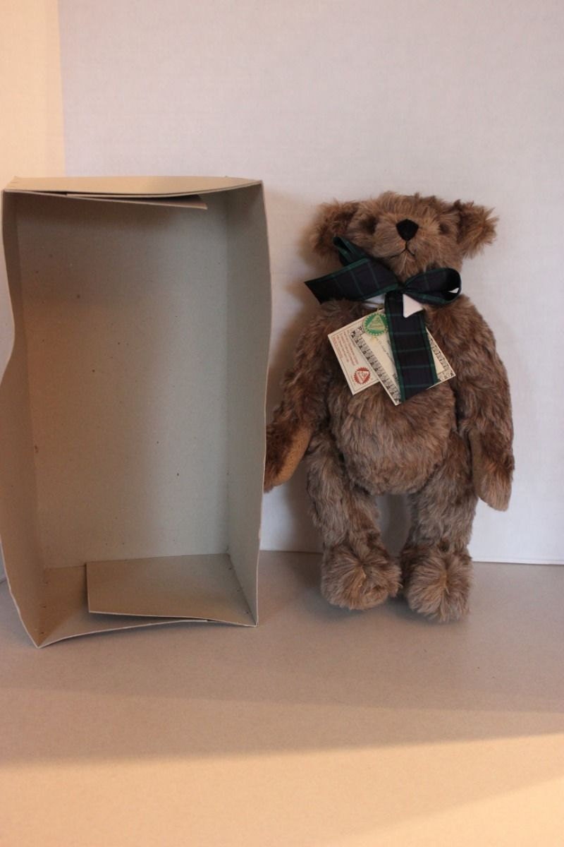 RARE MIB 17" QVC Hermann German Bear Limited Edition Brown Fuzzy Mohair