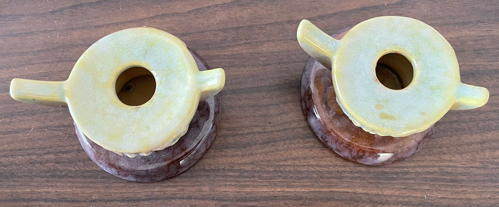 Pair Of Vintage 1940's Roseville Pottery Taper Candle Holders #251
