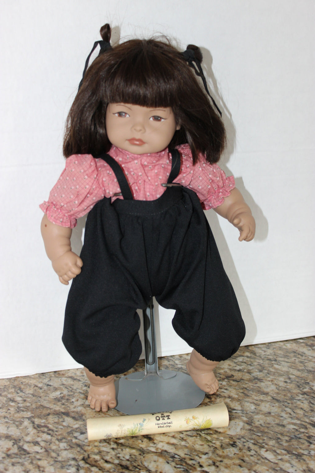 1980's Swiss Made Heidi Ott Hand Painted Toddler Doll w COA