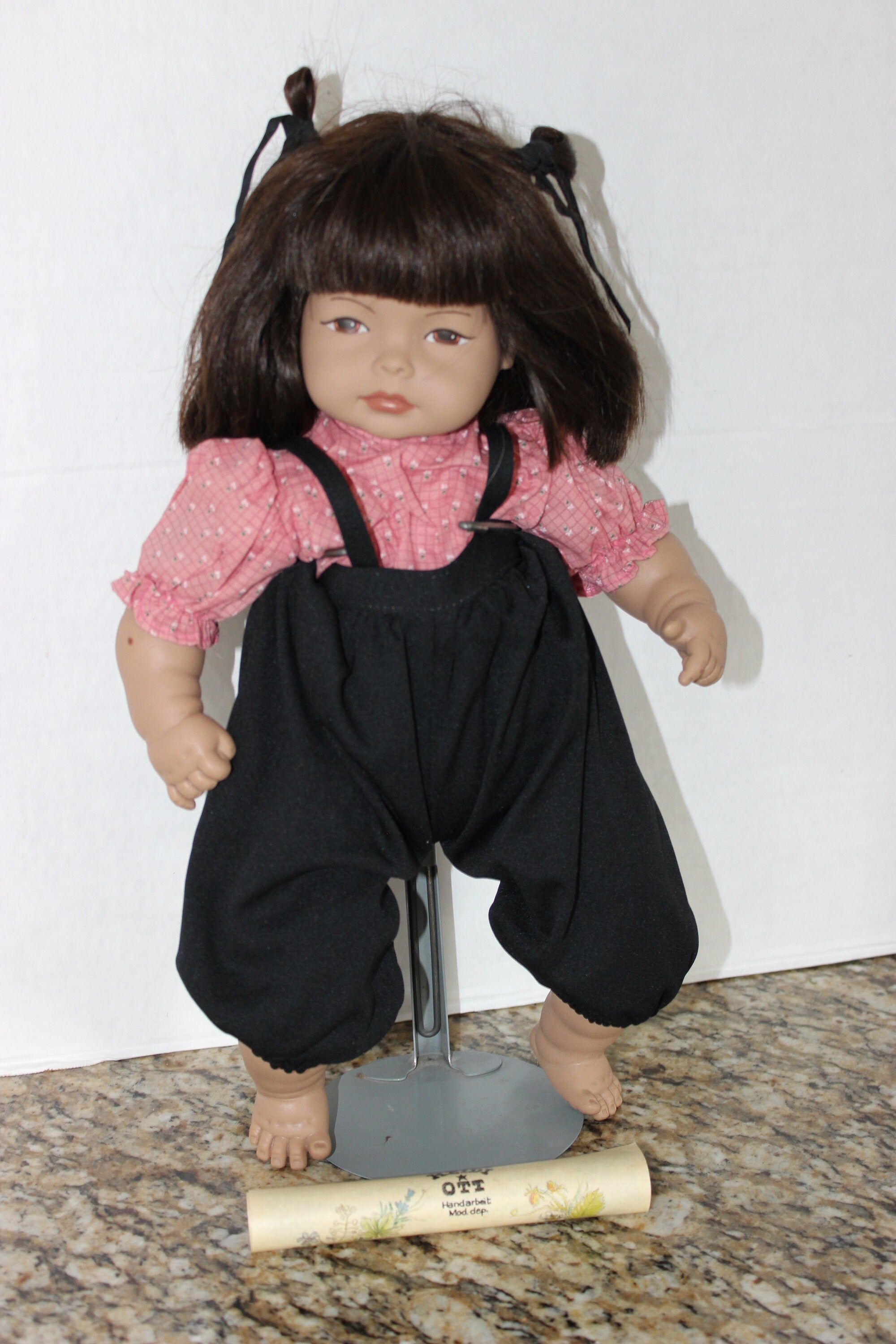 1980's Swiss Made Heidi Ott Hand Painted Toddler Doll w COA