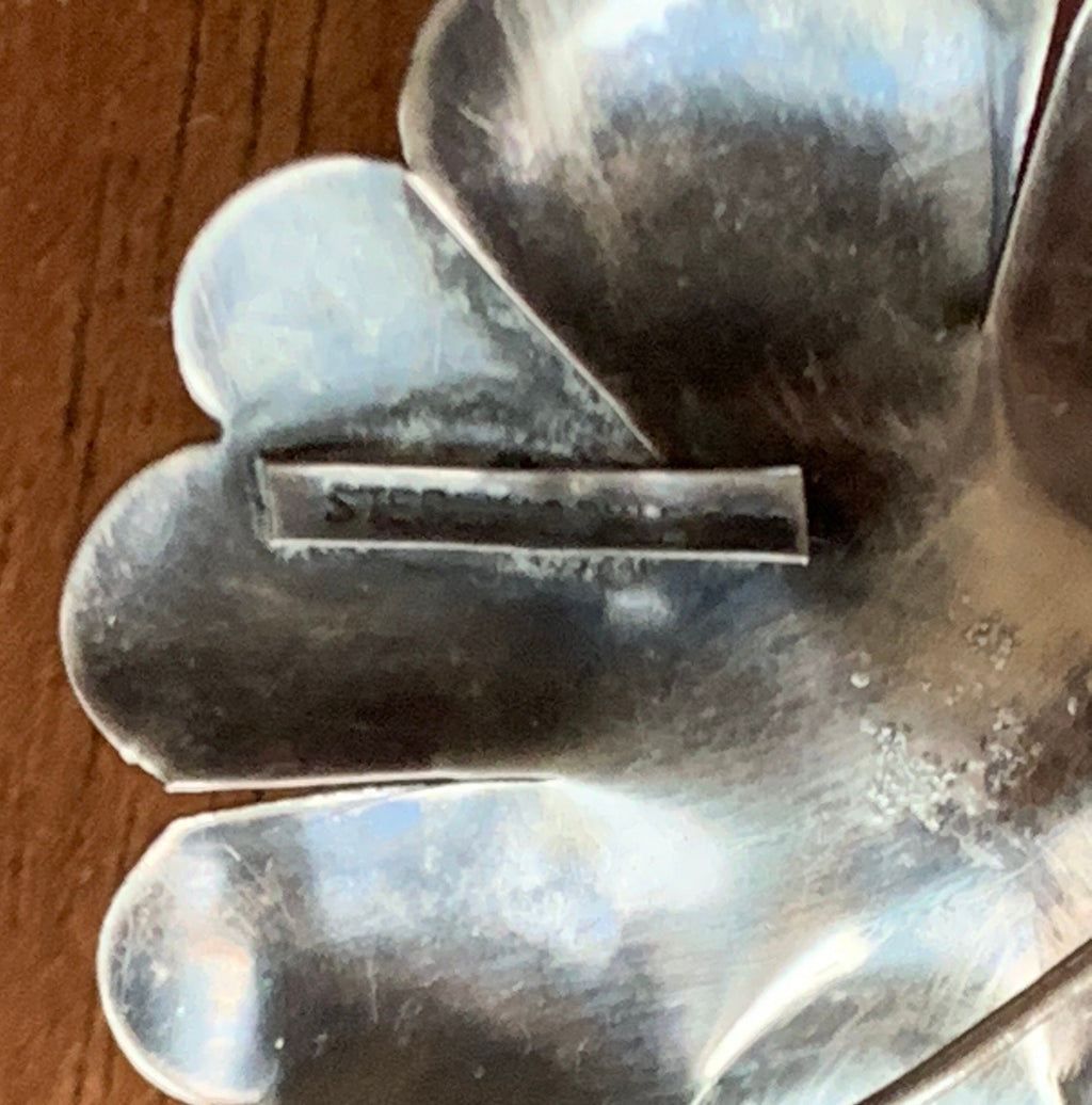 Vintage Custom Artist Signed Sterling By Legro Silver Flower Pin
