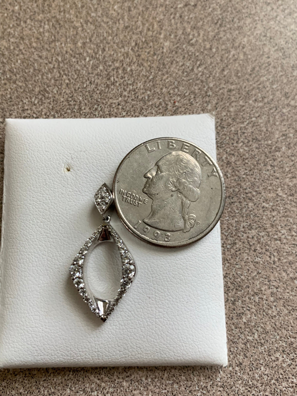 Vintage Jewelers Sample Sterling Silver and White CZ Stone Pendant