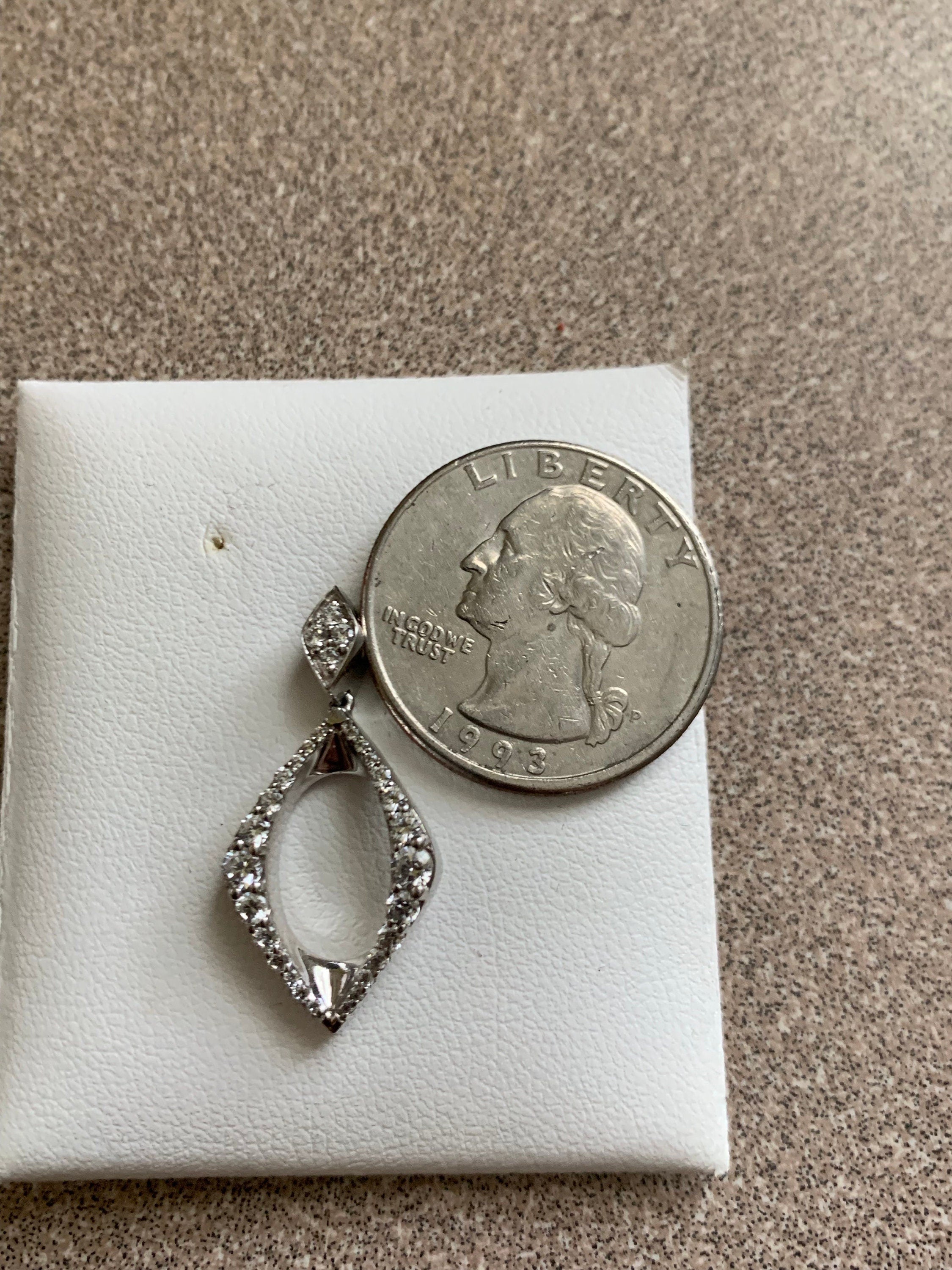 Vintage Jewelers Sample Sterling Silver and White CZ Stone Pendant