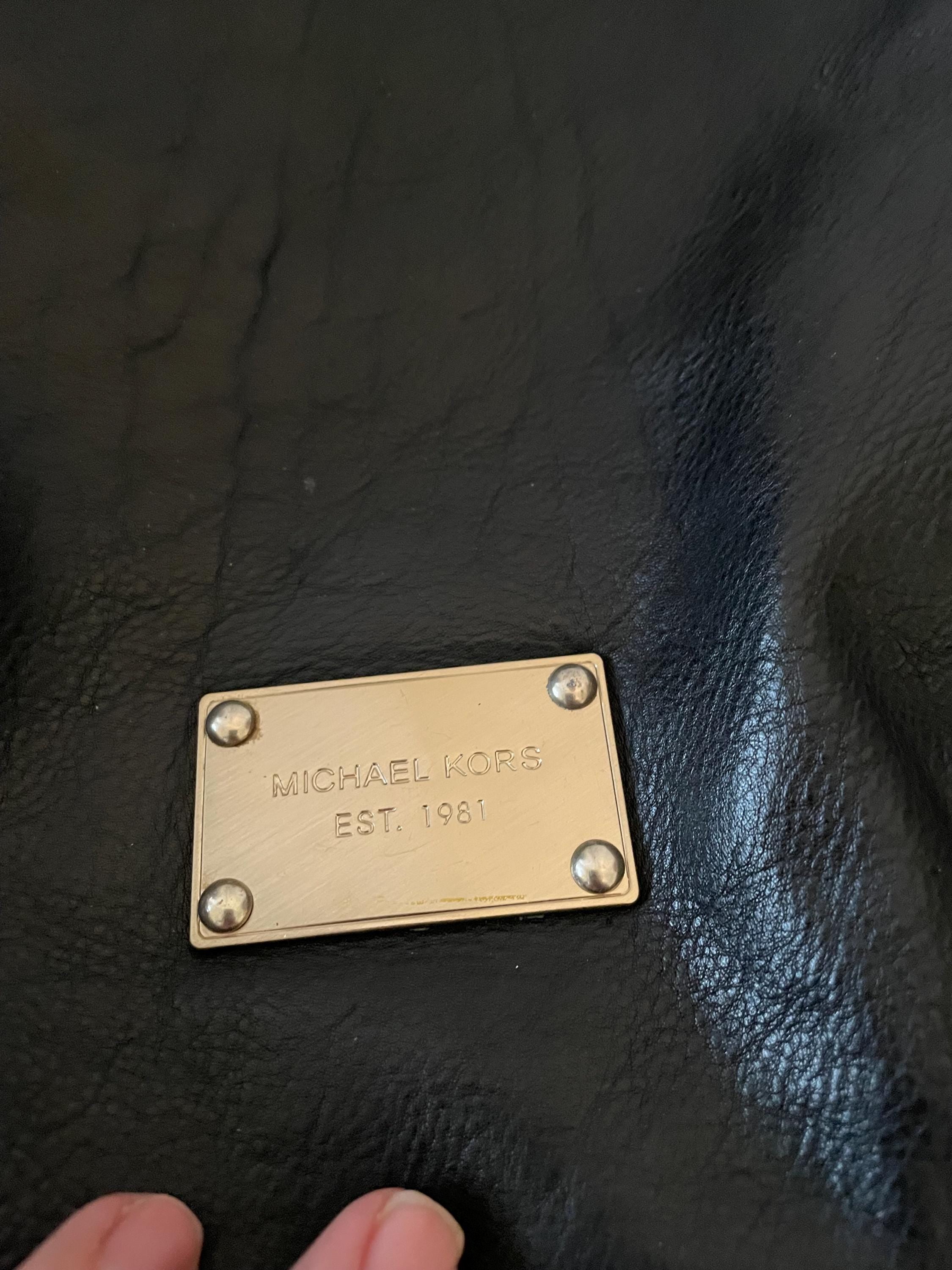 Vintage Genuine Black Leather Michael Kors Purse Shoulder Bag Top Handle