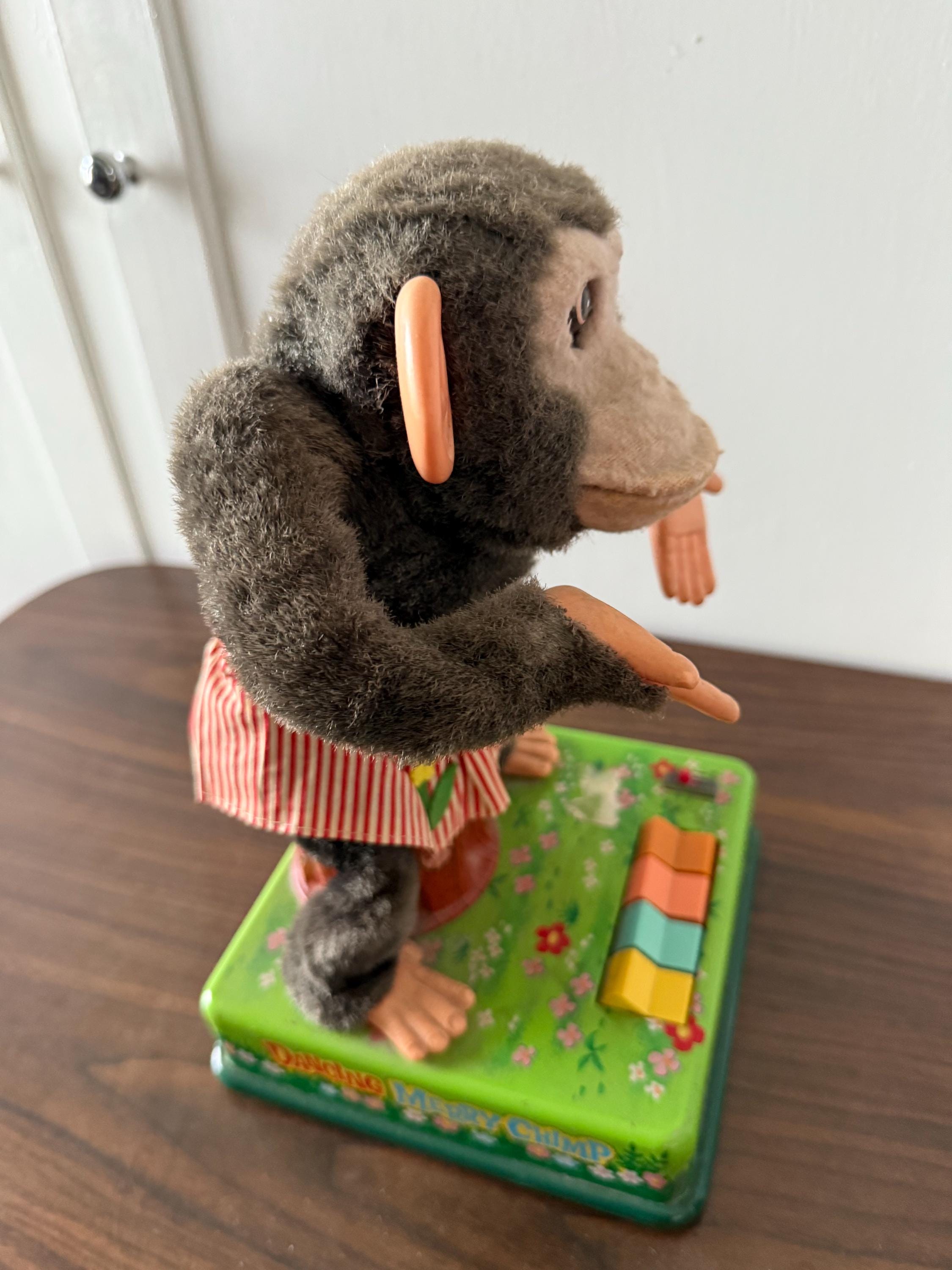 Vintage Dancing Merry Chimp Old 1950's Toy Working Condition