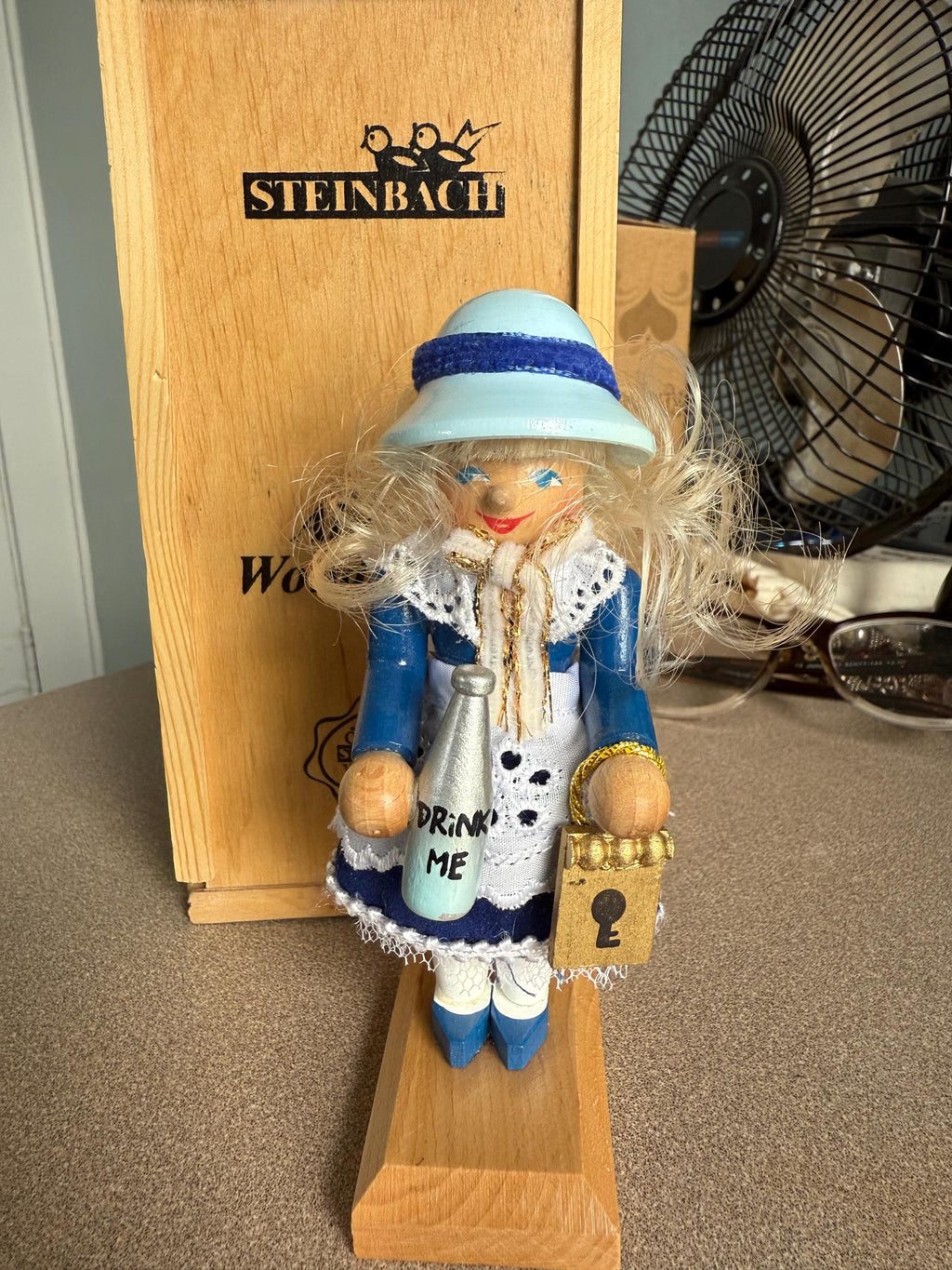 RARE Limited ED Vintage 5 1/2 inch Steinbach Miniature Nutcracker Alice in Wonderland "Drink Me"  Made in Germany MIB