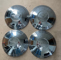 Vintage Chrome Half Moon Car Hubcaps Set of 4