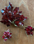 Vintage Signed Weiss Enameled Falls Leaves Brooch Pin and Earrings Set
