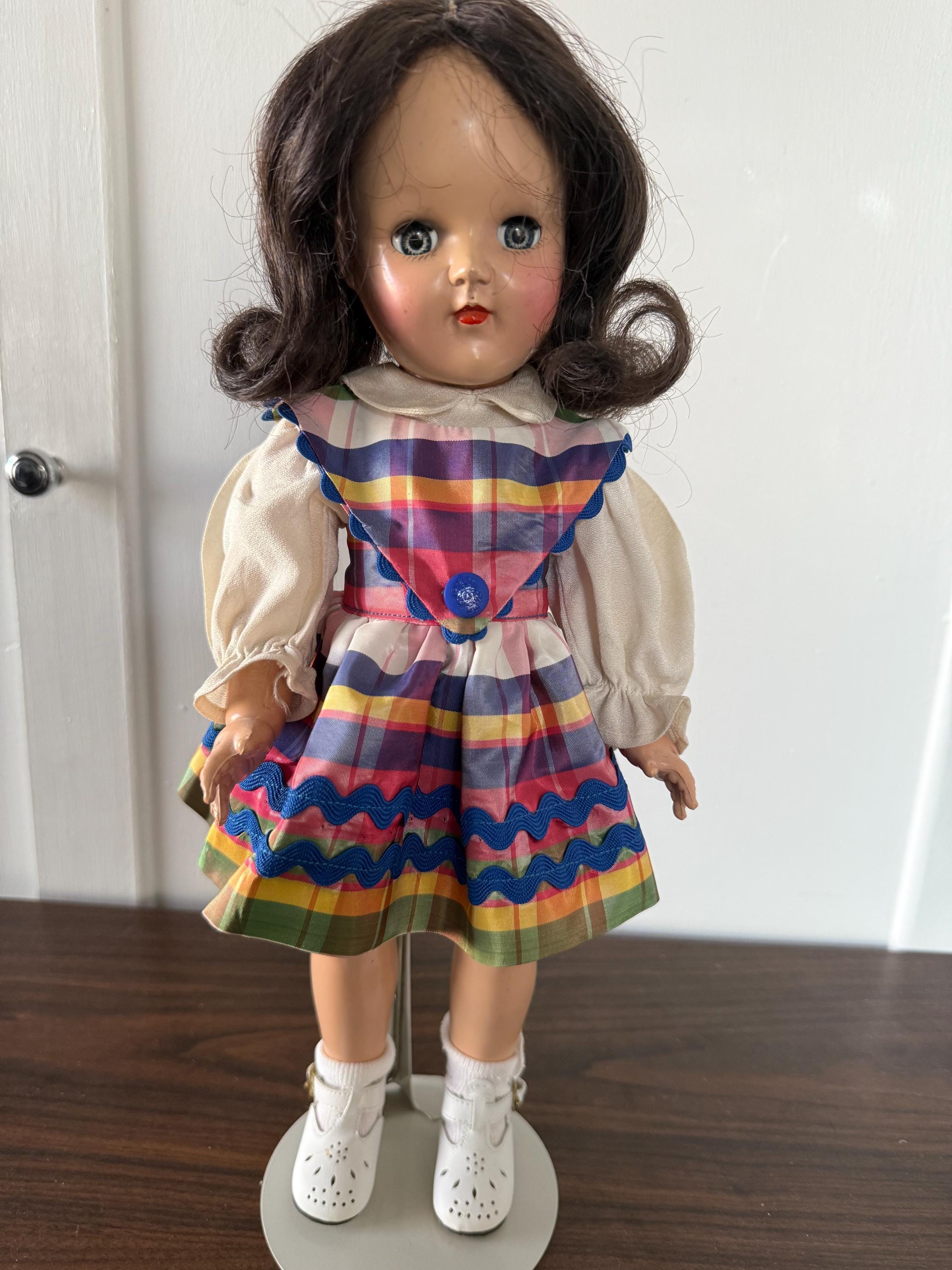 Estate Find Beautiful Vintage Ideal Toni P-91 15" Brunette with Handmade Dress