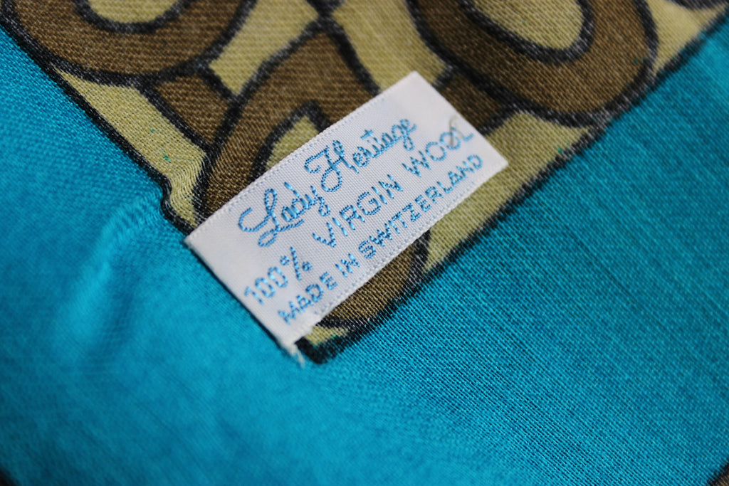 Stylish Vintage Designer "Givenchy" Block Freres 100% Virgin Wool Scarf 28" x 29"
