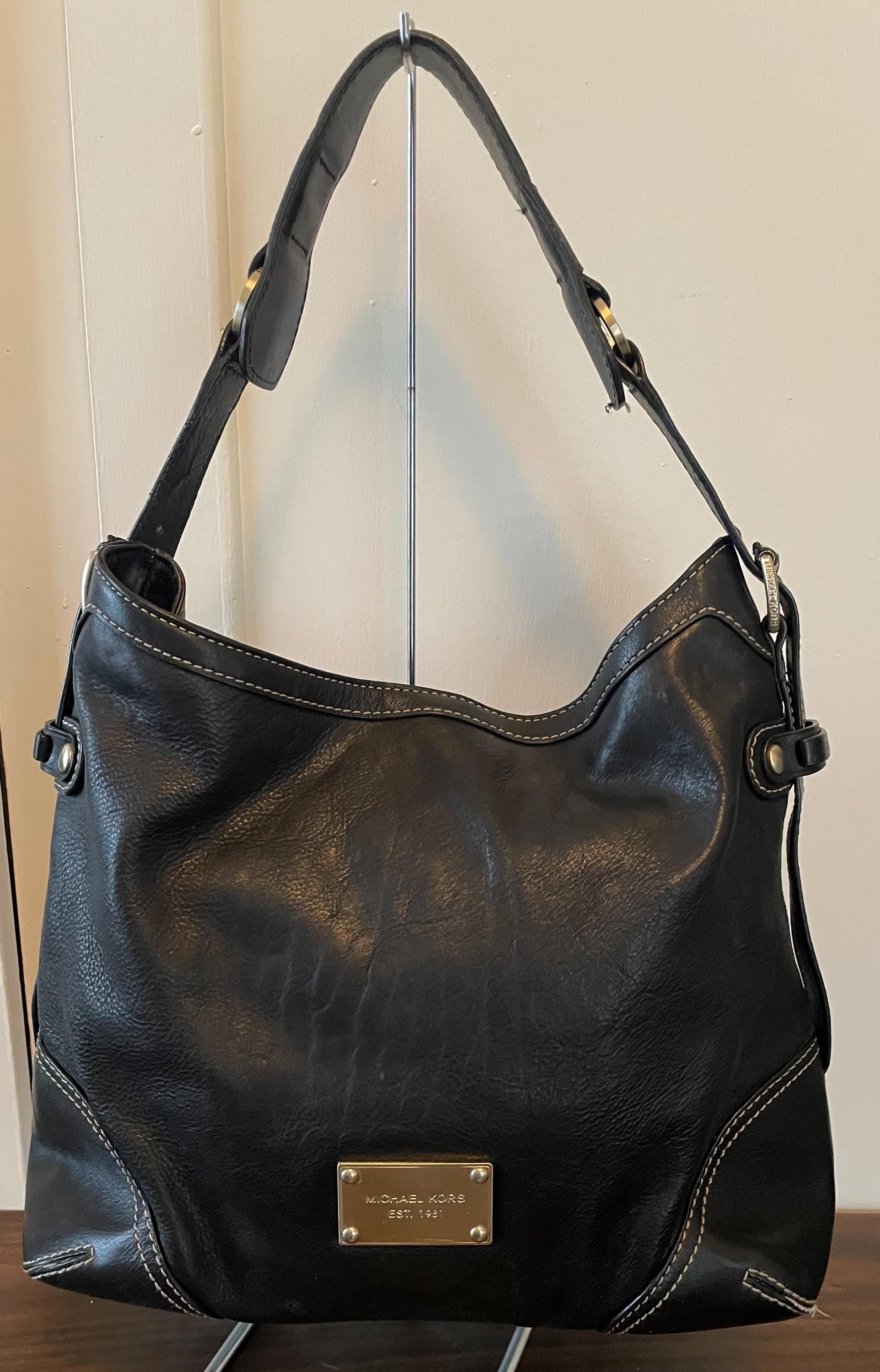 Vintage Genuine Black Leather Michael Kors Purse Shoulder Bag Top Handle