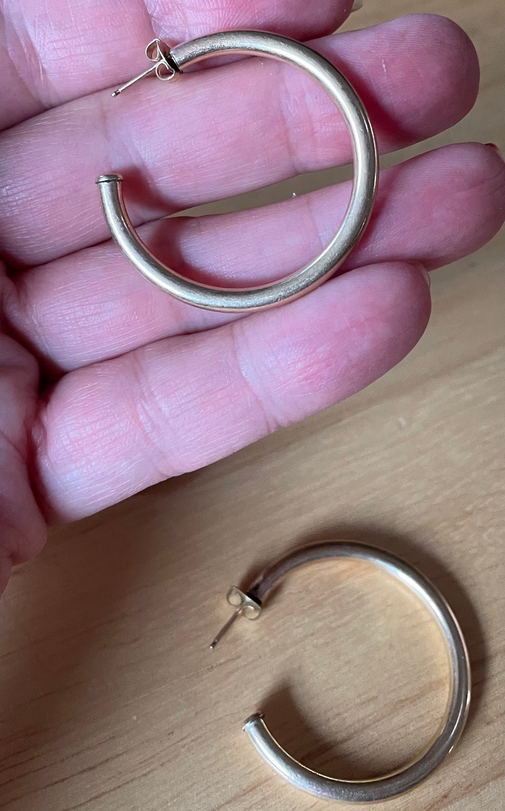 Large Vintage 14k GF Hoop Earrings