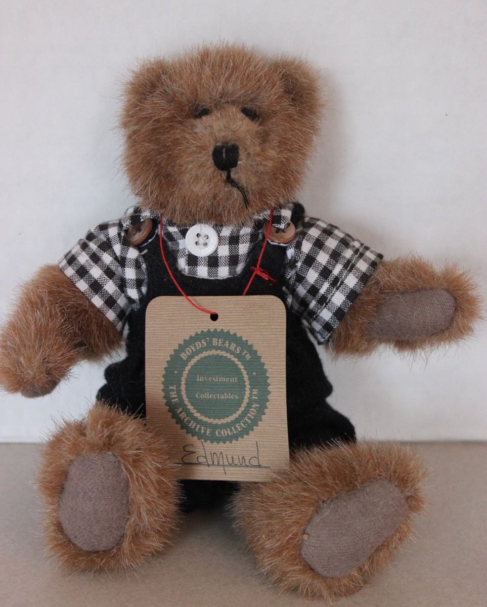 RARE Mint with Tag Boyds "Edmund Bear" # 9175 Checker Shirt Spring 1994