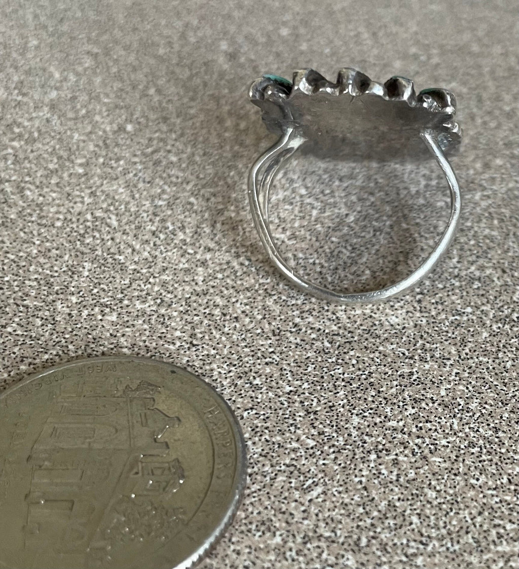 Stunning and Unique Native American Zuni Sterling Silver Ring Size 6