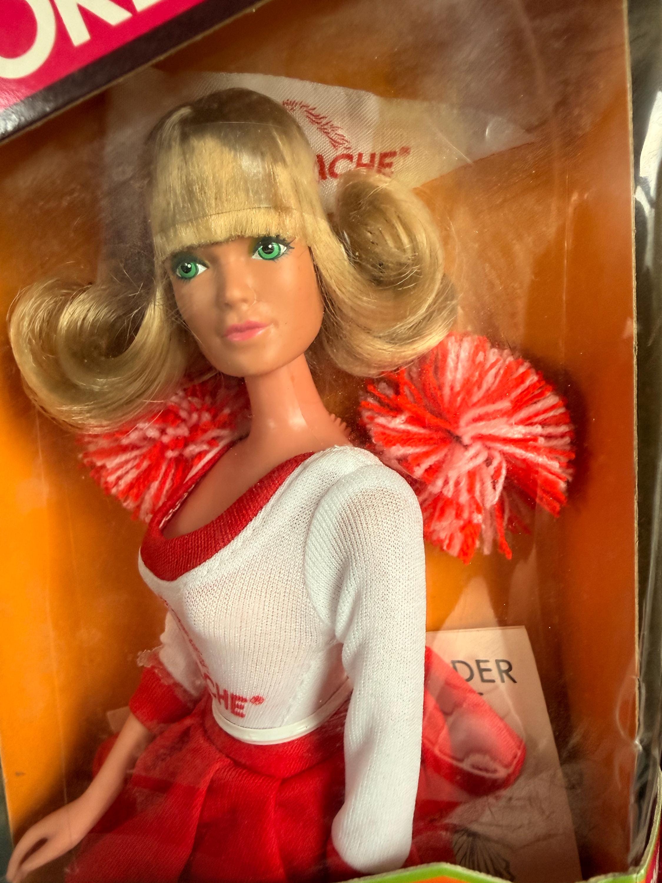 Vintage 1981 Collector Jordache Cheerleader Doll with Pom-Pom Action