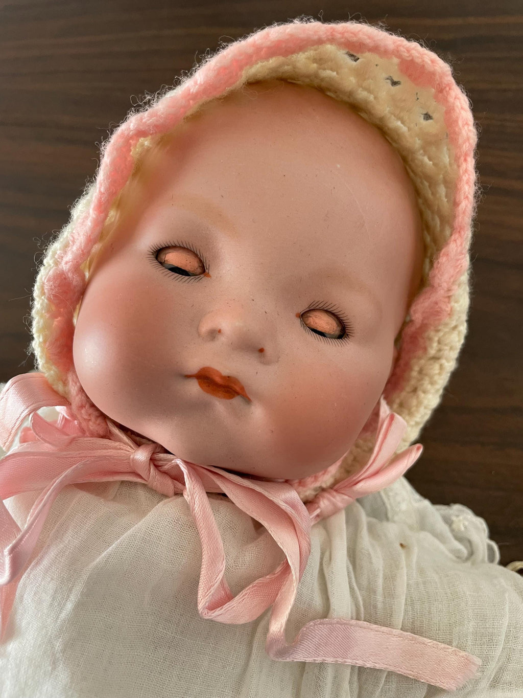 Antique Madame Hendren 316 Baby Doll Body with Working Cryer and AM Bisque Doll Head Sleep Eyes