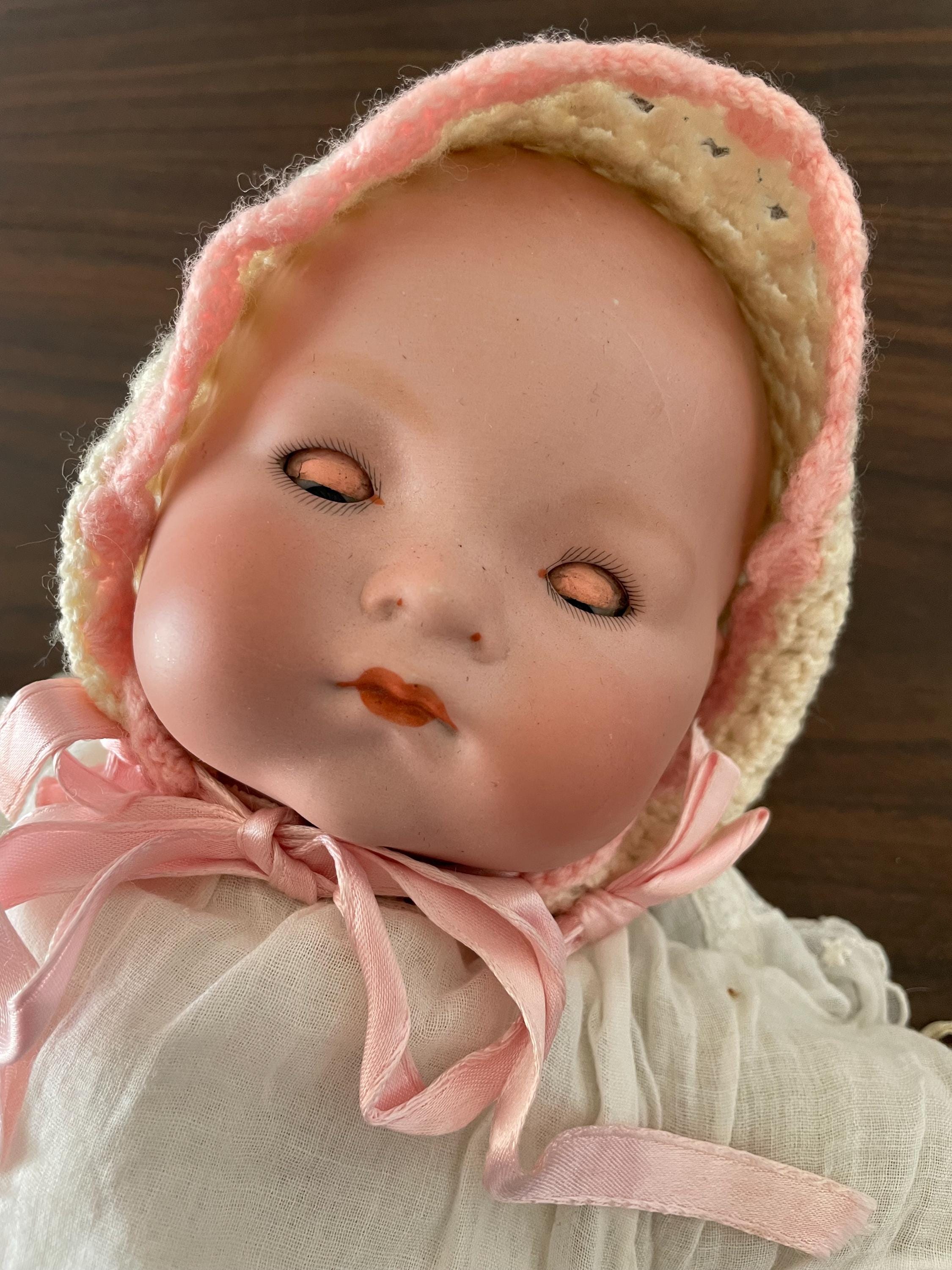 Antique Madame Hendren 316 Baby Doll Body with Working Cryer and AM Bisque Doll Head Sleep Eyes