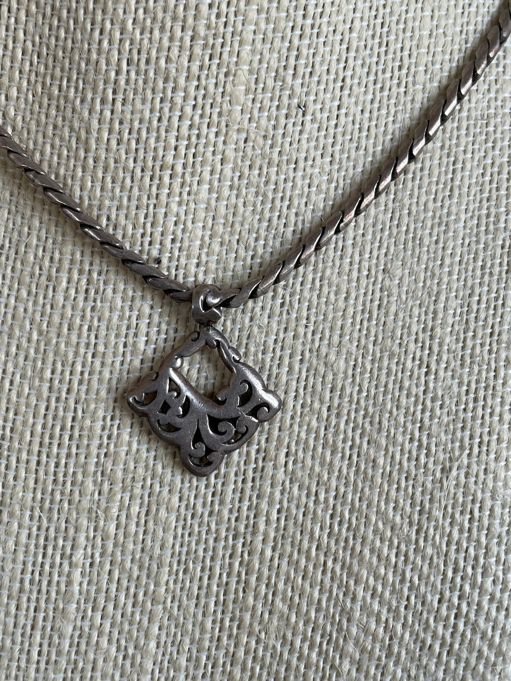Vintage Heavy Sterling Silver Signed Lois Hill Fine Jewelry Necklace with Pendant