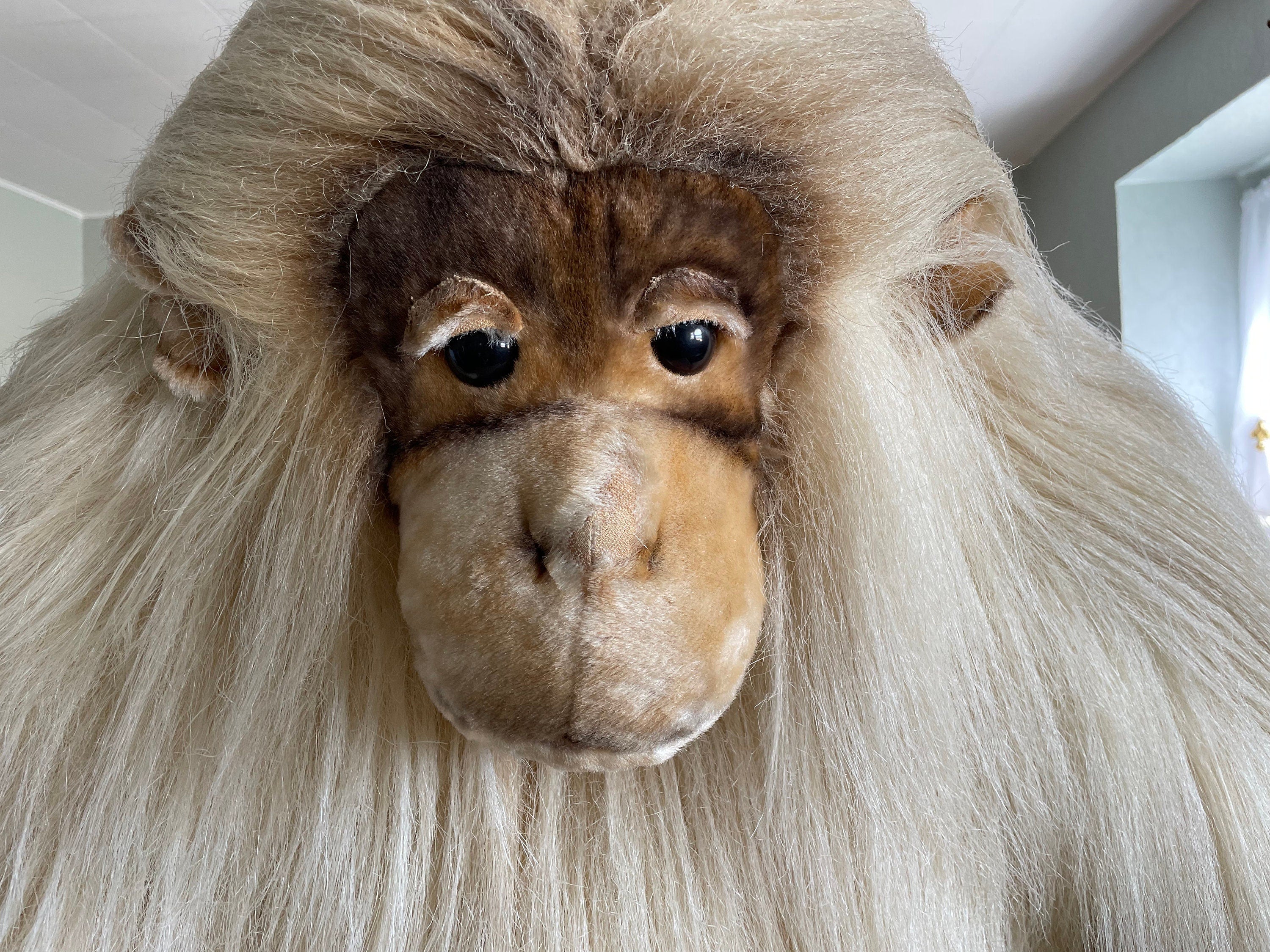 Large Vintage Kamar International Long Blonde Mohair Gorilla