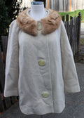 Luxurious Fur Fibers and Wool Swing Coat with Mink Collar J.L Hudson Company