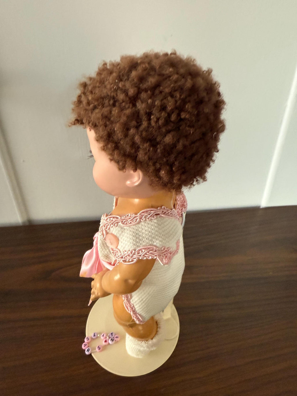 Vintage American Character Tiny Tears Doll Caracul Wig with Original Clothes and Bracelet