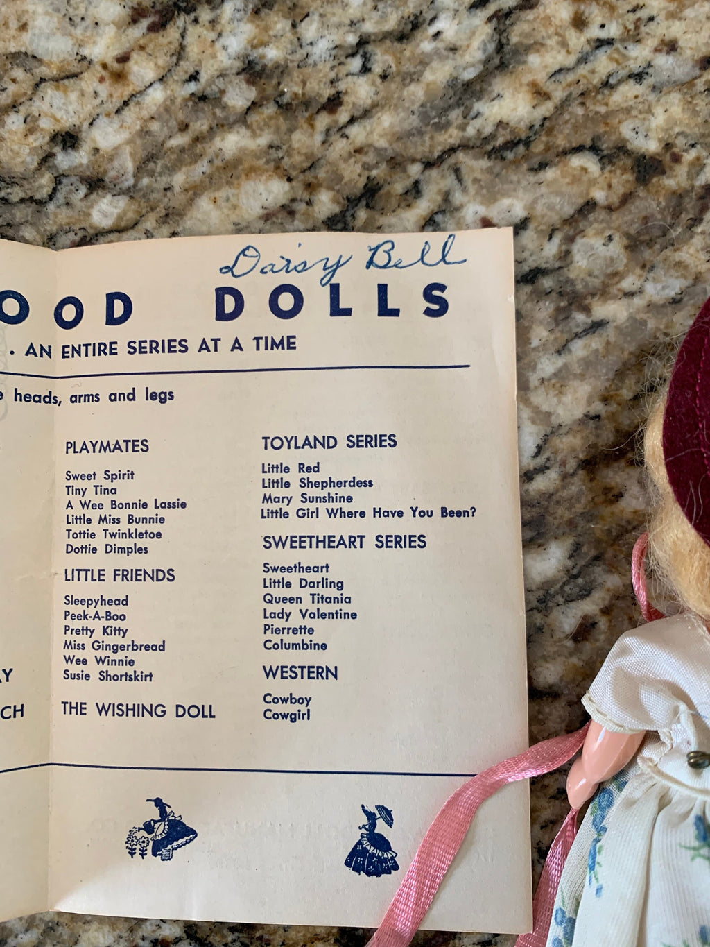 Vintage 1950's Hollywood Doll Company Daisy Bell Doll with Booklet