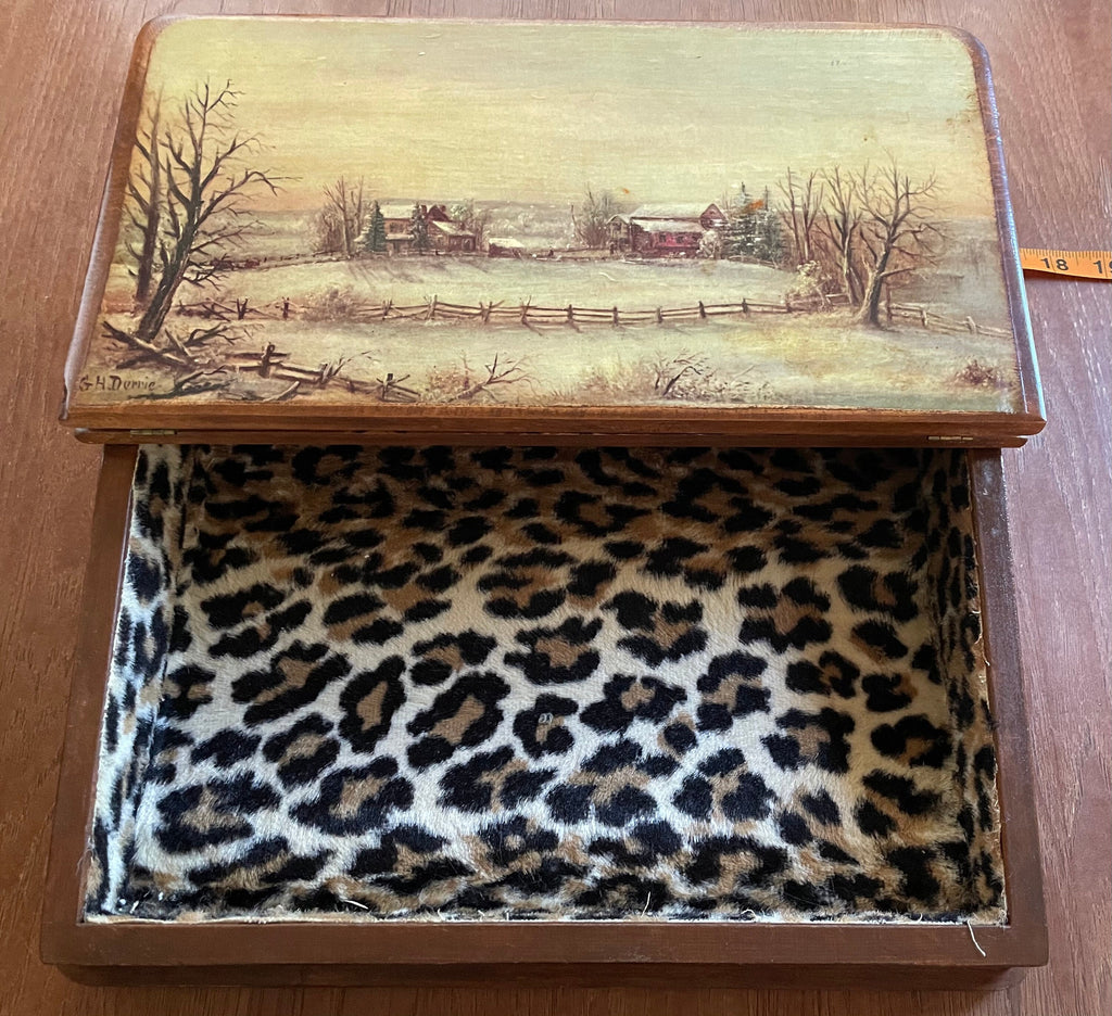 Antique Lap Desk "The Long Story" Scene William Sidney Mount