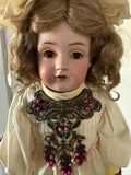 Antique 25" German Kestner 154 DEP Doll with Antique Handmade Embellished Dress Sleep Eyes Open Mouth