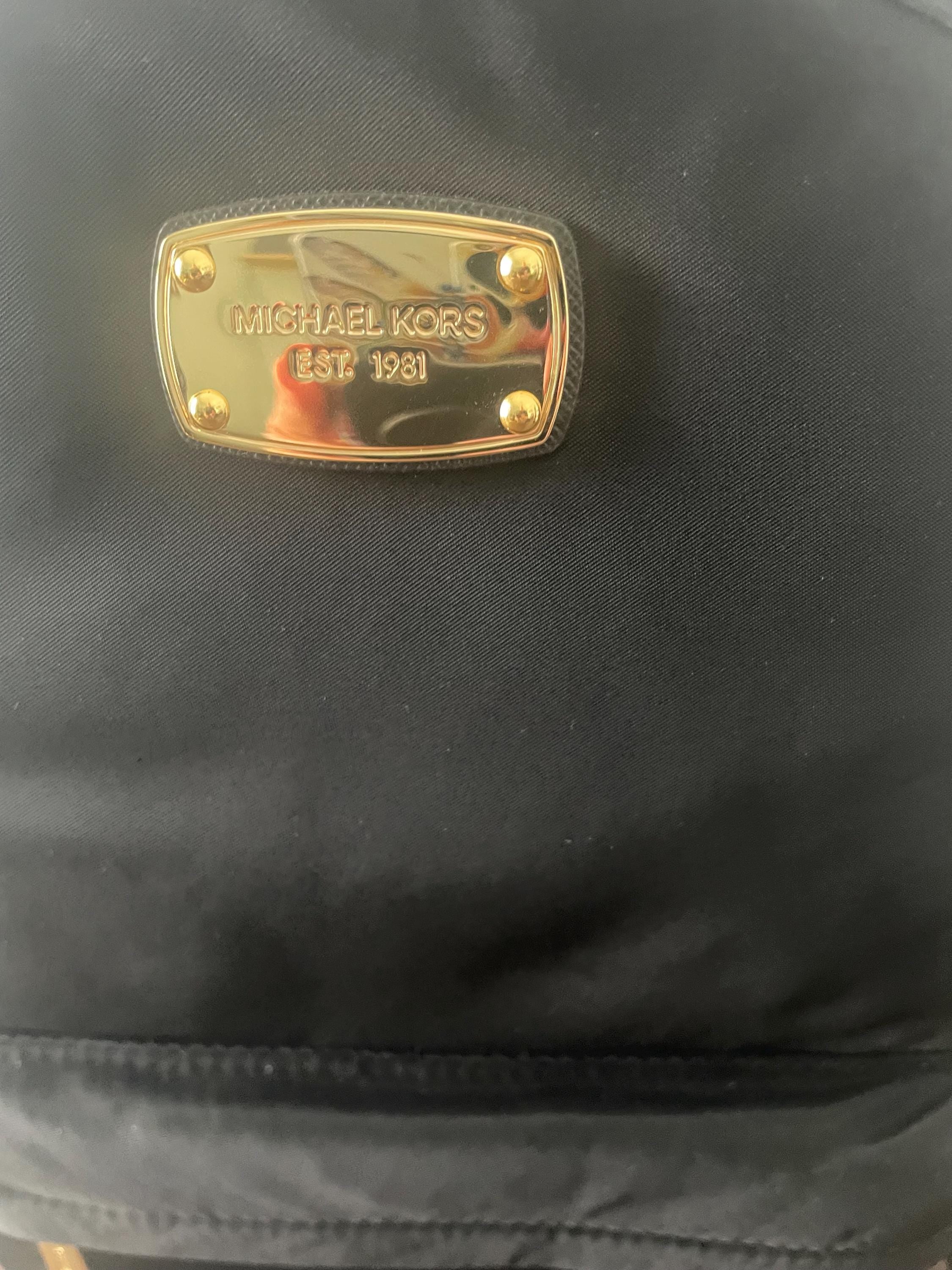 Vintage Genuine Black Vinyl Michael Kors Organizer Backpack New Old Stock