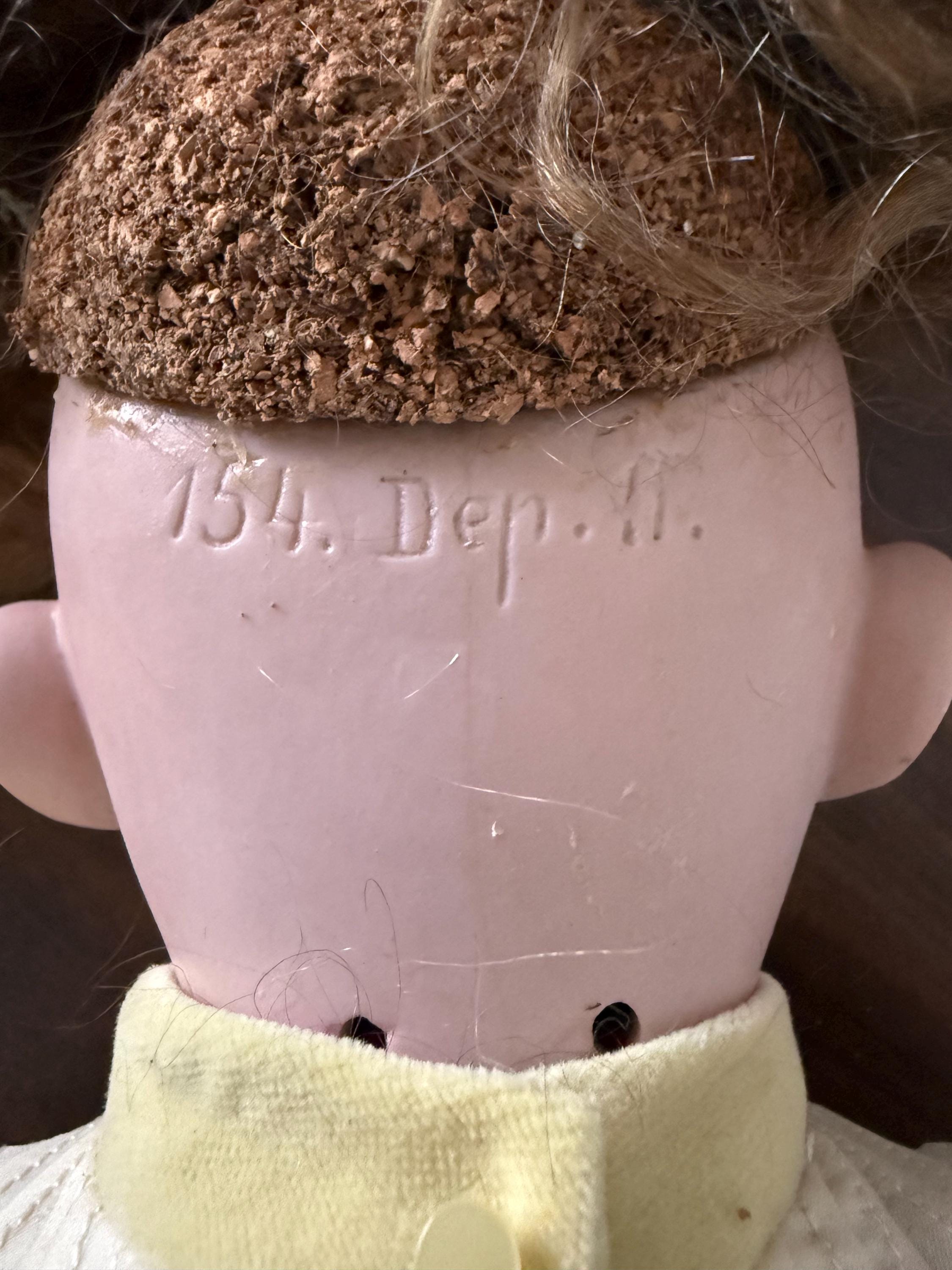 Antique 25" German Kestner 154 DEP Doll with Antique Handmade Embellished Dress Sleep Eyes Open Mouth