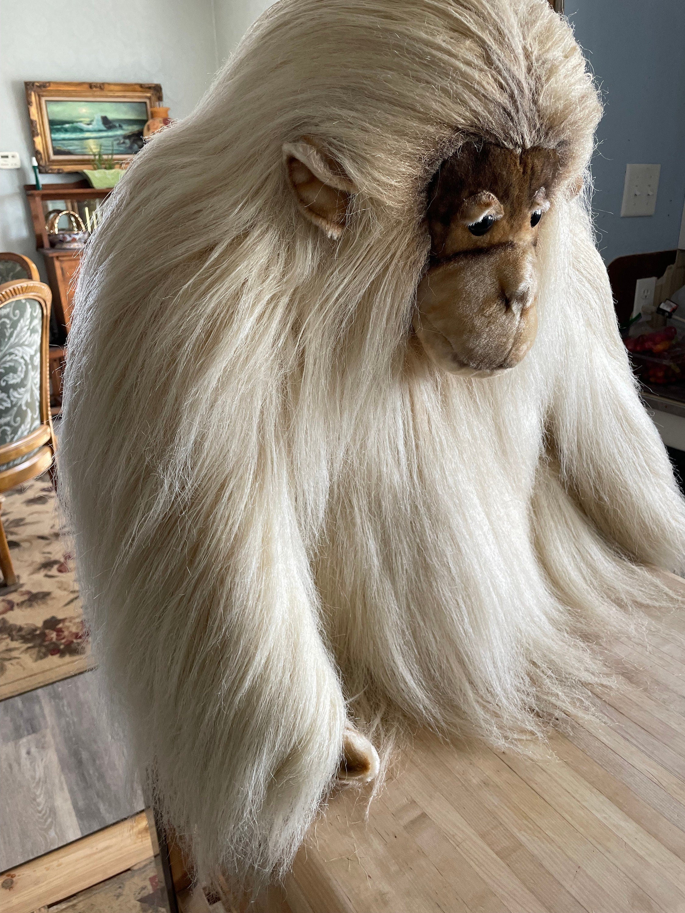 Large Vintage Kamar International Long Blonde Mohair Gorilla