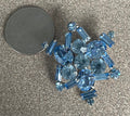 Small Vintage D & E Juliana Light Blue Rhinestone Brooch Pin