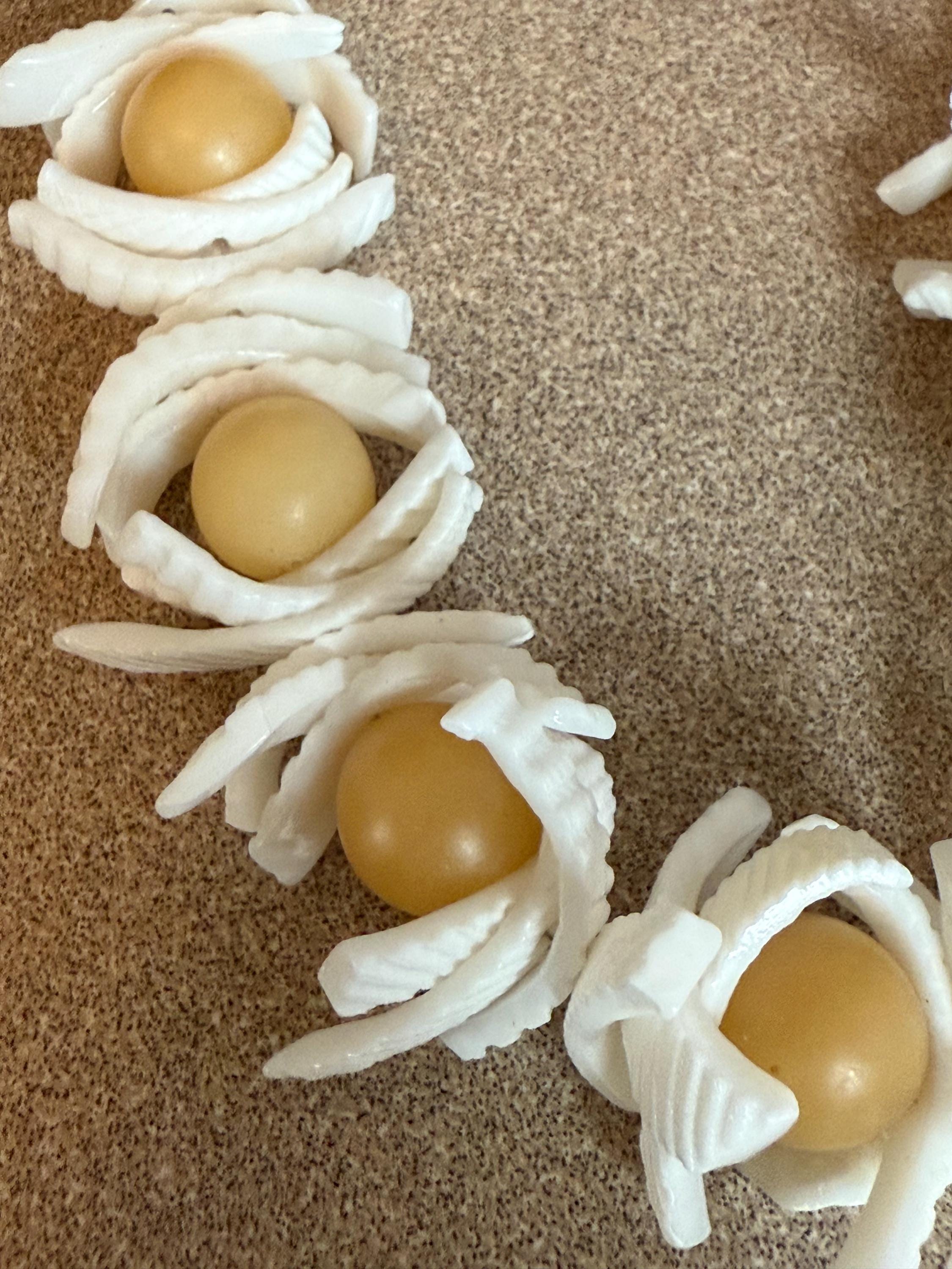 Vintage Yellow Shell Beads and Puka Shell Necklace