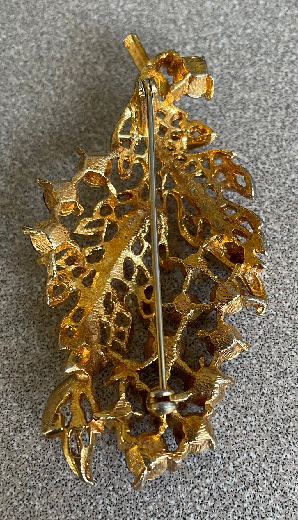 Vintage Cluster of Grapes Rhinestone Brooch Pin