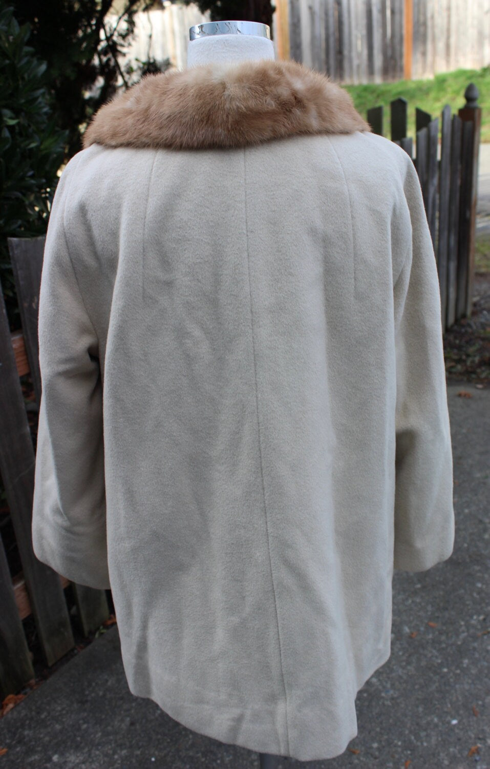 Luxurious Fur Fibers and Wool Swing Coat with Mink Collar J.L Hudson Company
