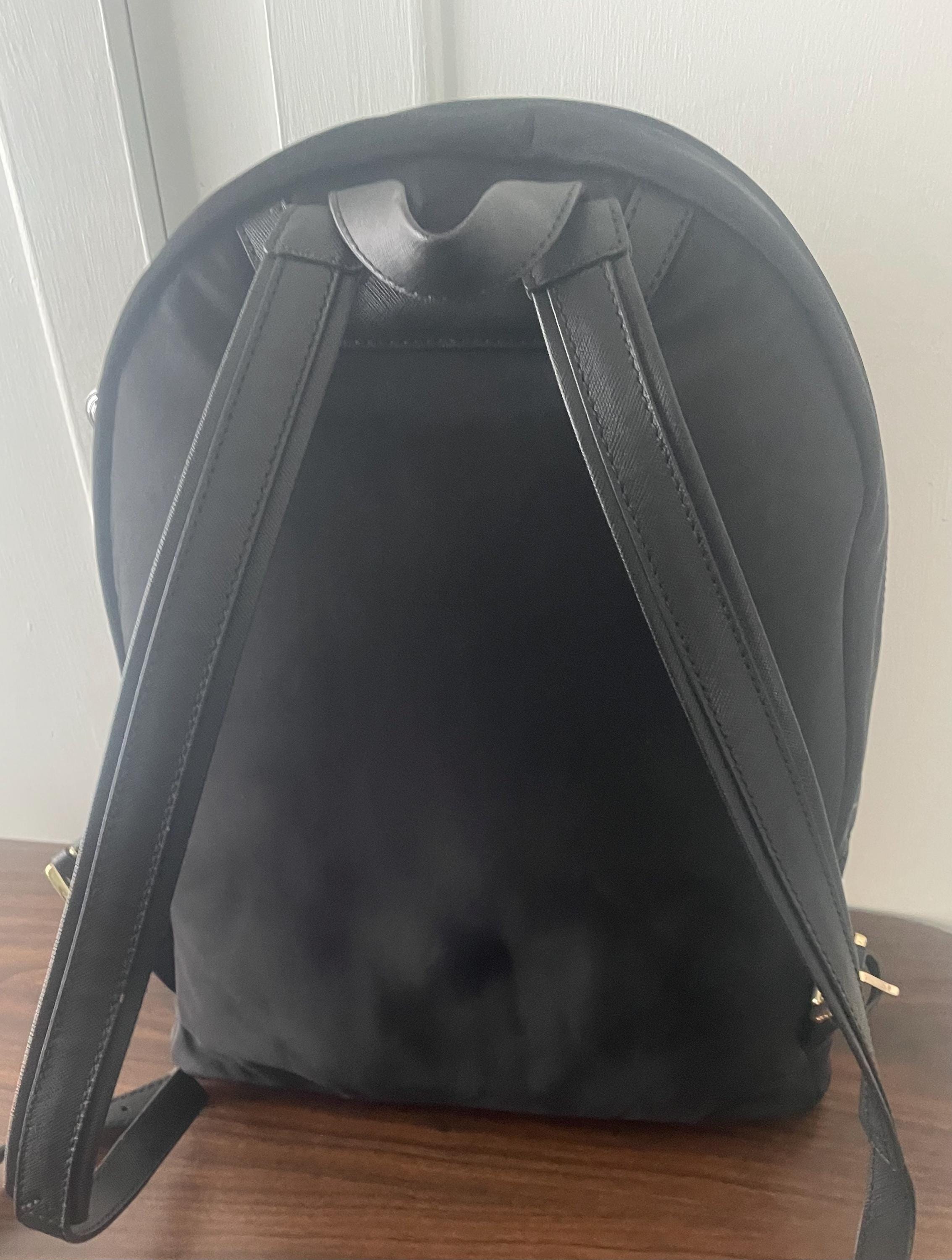 Vintage Genuine Black Vinyl Michael Kors Organizer Backpack New Old Stock