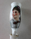 Antique German Porcelain Pipe with Portrait Painted Girl Lady
