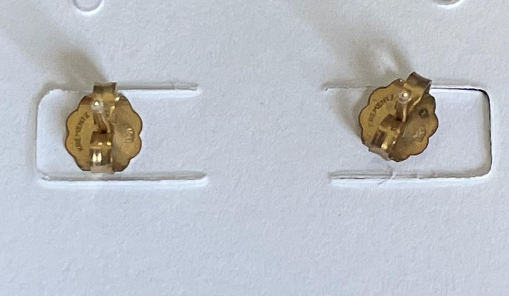 Stunning Purple Amethyst Set in 14k Gold Posts Signed Krementz on the backs.