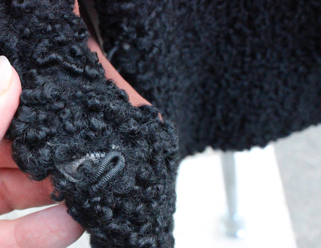 Beautiful Anna Farrell Black Persian Lamb Bolero Jacket Size Large