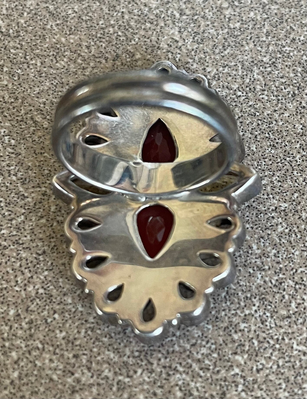 Beautiful Limited Edition Turkish Indian Ladies Multi Stone Ring Smokey Quartz Citrine Carnelian Size 6